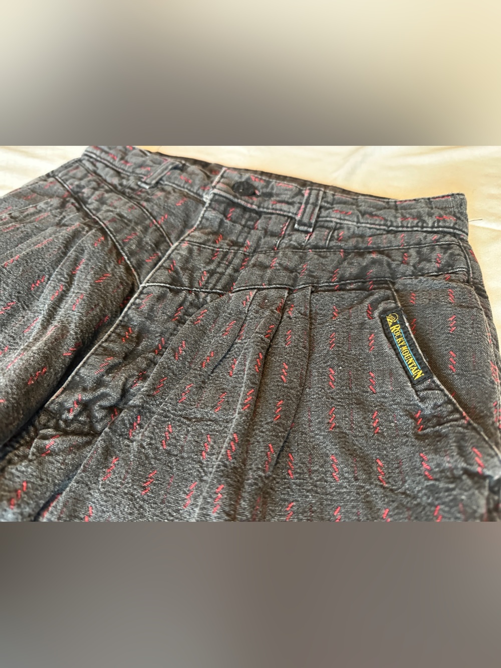 Women’s Rocky Mountain Black and Red denim high rise pants